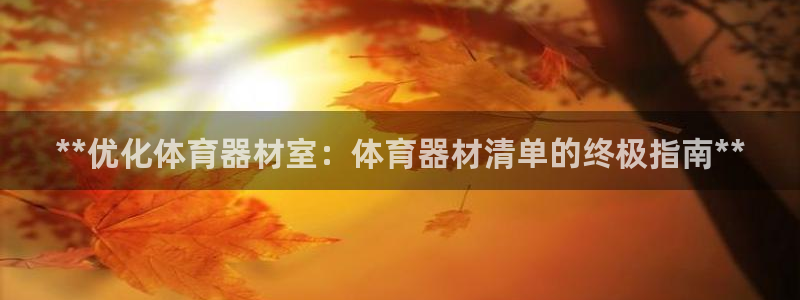 耀世微光mp3下载：**优化体育器材室：体育器材清单