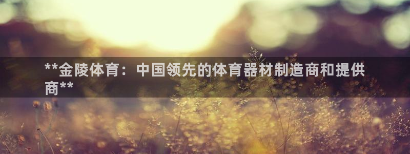 耀世娱乐间7O777：**金陵体育：中国领先的体育器