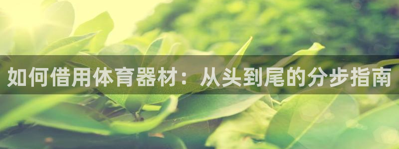 耀世娱乐是不是很黑的：如何借用体育器材：从头到尾的分