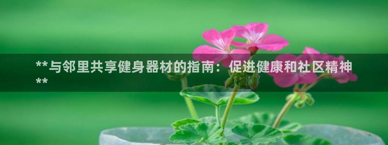 耀世平台开户要求：**与邻里共享健身器材的指南：促进健康和社