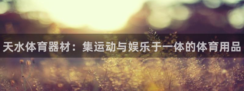 耀世盛典官网入口：天水体育器材：集运动与娱乐于一体的体育用品